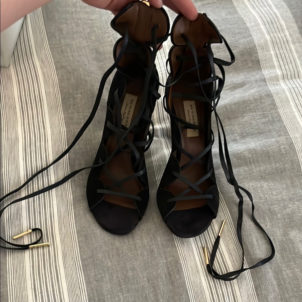 Burberry Black Lace-Up Women's Shoes